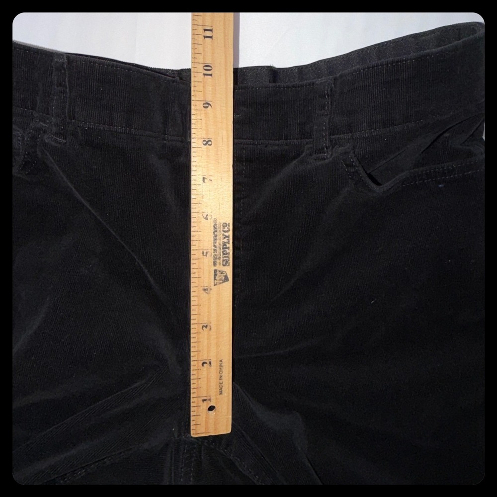 Chaps Corduroy Pants Women 12 Black Straight Leg Stretch Casual - Picture 5 of 7